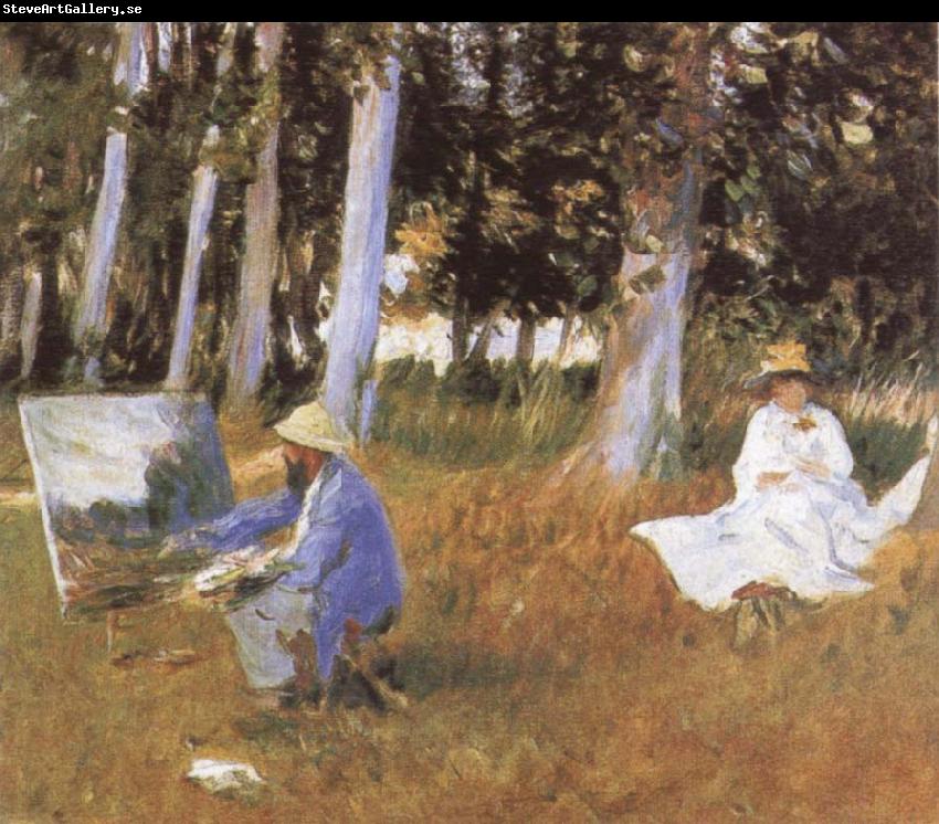 John Singer Sargent Claude Monet Painting at the Edge of a wood